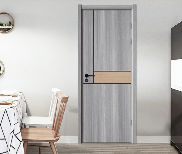 2020年新款零度鑫顺来X-9007平开拼贴镶金属条实木烤漆门